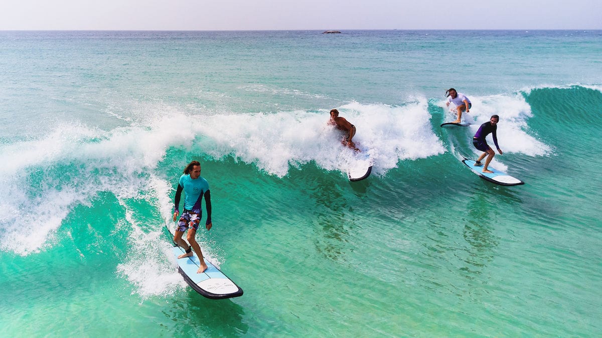 drop-in surfing